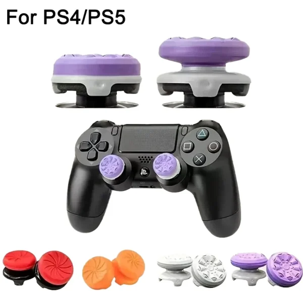 1 Pairs Thumb Grips For Ps4 Ps5 Playstation 5 4 FPS Joystick Cover Extenders Caps Soft Anti-Slip Rubber Thumbsticks Accessories - Image 3