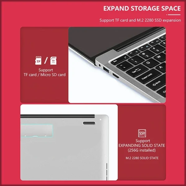 N4000 14.1 Inch 128GB 256GB SSD Windows 10 Pro Inte Laptop Intel Portable Laptos Student Notebook Dual core Laptop - Image 2