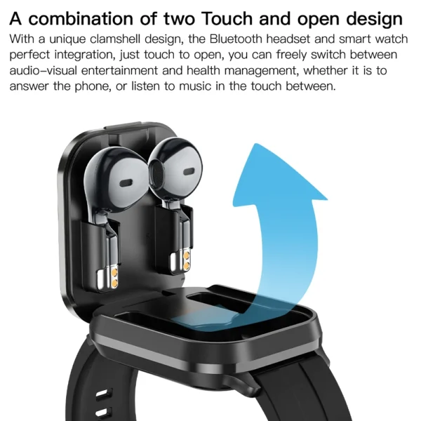 Smart Watch And TWS Earphones Upgraded 2-in-1 2.01inch Full Touch Screen Display, Message, Compatible With IPhone/Android Phones - Image 5
