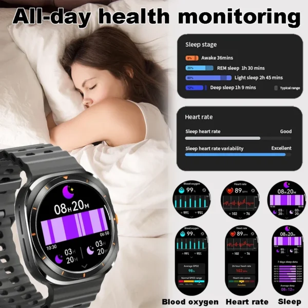 For Samsung Galaxy Watch 7 Ultra GPS Compass NFC Smart Watch Outdoor Sports Man AMOLED BT Call IP68 Galaxy 6 Upgraded Smartwatch - Image 4