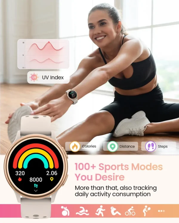 Smart Watches for Women [400+Watch Faces/Calls/Female Health], 1.27" Fitness Tracker Smartwatch for iPhone ＆ Android, Activity T - Image 4