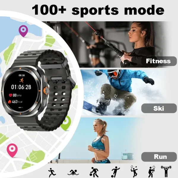 For Samsung Galaxy Watch 7 Ultra GPS Compass NFC Smart Watch Outdoor Sports Man AMOLED BT Call IP68 Galaxy 6 Upgraded Smartwatch - Image 2