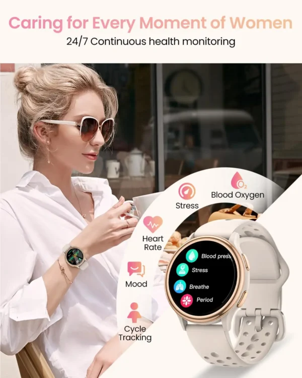Smart Watches for Women [400+Watch Faces/Calls/Female Health], 1.27" Fitness Tracker Smartwatch for iPhone ＆ Android, Activity T - Image 5
