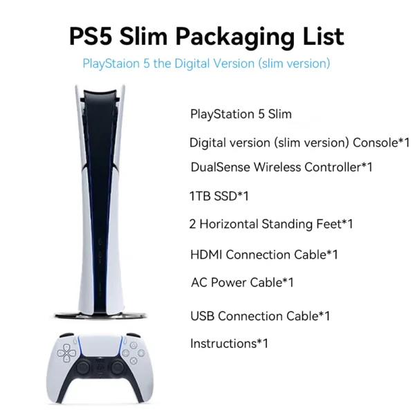 Sony PS5 Slim Console PlayStation 5 Video Game Console PS 5 PC Games Ultra High Speed PlayStation5 Original - Image 5