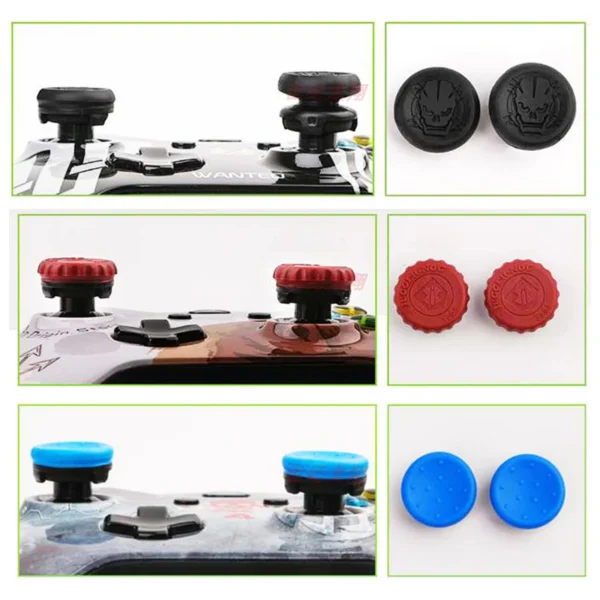 1 Pairs Thumb Grips For Ps4 Ps5 Playstation 5 4 FPS Joystick Cover Extenders Caps Soft Anti-Slip Rubber Thumbsticks Accessories - Image 4